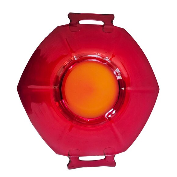 Imperial Glass-Ohio Molly Serving Plate 8.25" ruby Art Deco made in USA ambrina - Picture 2 of 5